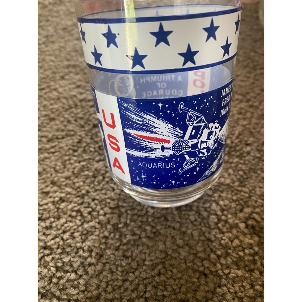 Vintage Libbey Apollo 11-14 NASA Glass Set w/ Carafe Lid - Complete EXC - Picture 4 of 12